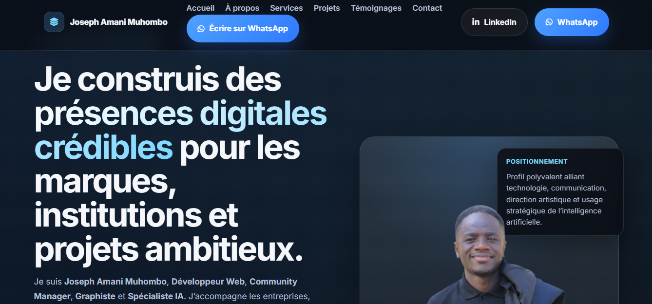 Capture du portfolio personnel