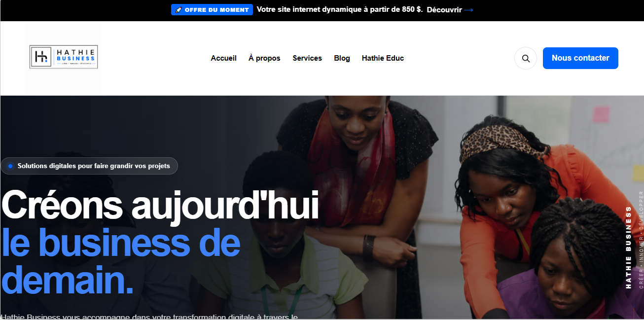 Capture du site Hathie Business