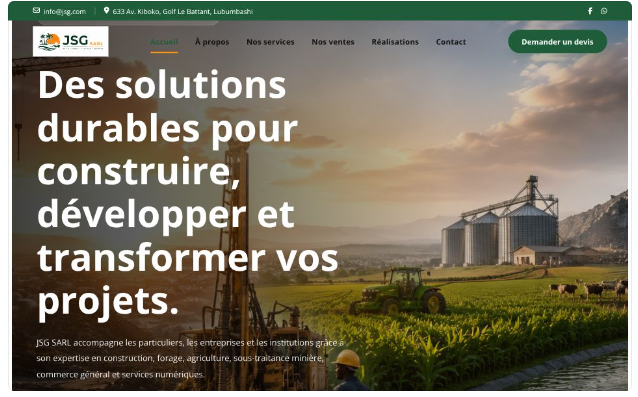 Capture du site JSG SARL